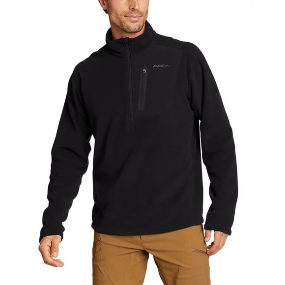 NWT Eddie Bauer Men’s Black Cloud Layer Pro 1/4 Zip Pullover Sz M - Picture 1 of 7